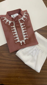 Blush Velvet Boys Kurta set